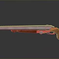 Vintage Weapon Design With Silver Barrel Wooden Grip And Gold Accents