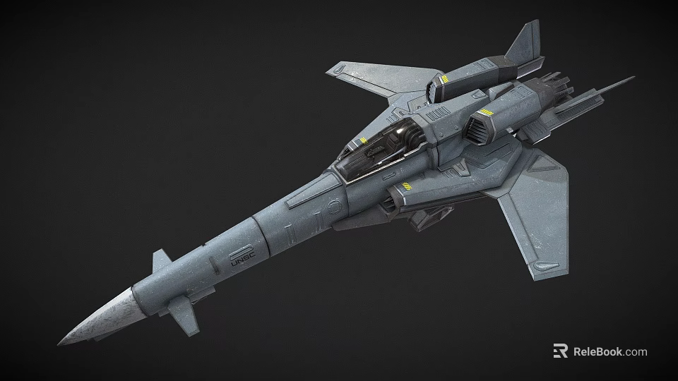 Gray Fighter Jet 3D Model With Sleek Aerodynamic Structure And Twin Engines 3d model 