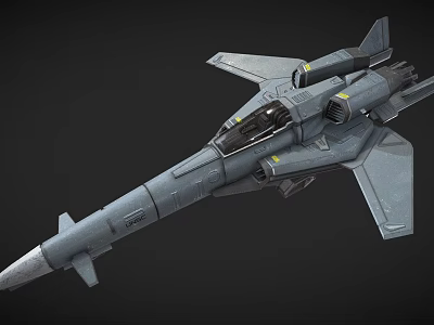Gray Fighter Jet 3D Model With Sleek Aerodynamic Structure And Twin Engines 3d model