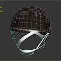 Vintage Military Helmet With Worn Metal Surface And Leather Straps