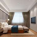 Modern Hotel Room Interior With Sofa Colorful Cushions Coffee Table And TV