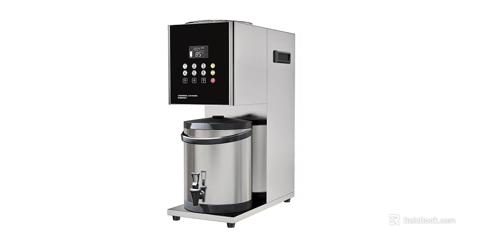Commercial Coffee Maker With Stainless Steel Body And Digital Control Panel 3d model 