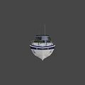 Luxury White And Blue Yacht With Modern Open Deck And Sunshade Design