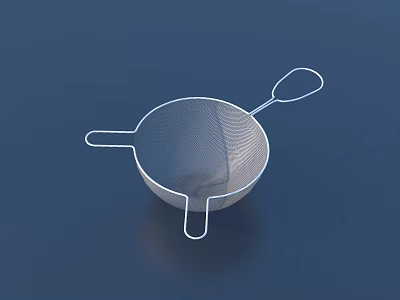 Durable Stainless Steel Kitchen Strainer With Handle And Mesh Design For Cooking 3d model