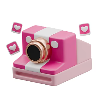 modern camera love cartoon camera 3d model