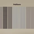 Poliform Modern Wall Panels With Textured Patterns And Neutral Color Designs 3d model