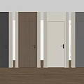 Modern Interior Design Featuring Various Colored Hinged Doors Black Brown White And Gray 3d model