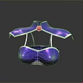 Elegant Purple Lingerie With Pink Circular Accent And White Trim Design For Women