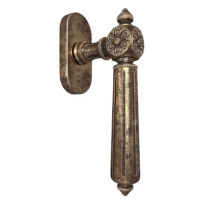 Vintage Brass Door Handle With Intricate Carvings And Ornate Design Details 3d model