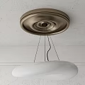 Modern Minimalist White Pendant Light With Irregular Shape Hanging From Ceiling