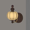 Classic Wooden Wall Lamp With Cream Colored Shade For Indoor Home Decoration
