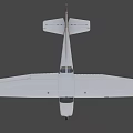 Small White Airplane With Red And Green Wing Markers On Gray Background
