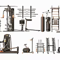 Essential Gym Fitness Equipment Including Multi Gym Machine Dumbbell Rack Punching Bag and Treadmill
