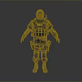 SWAT Team Member In Tactical Uniform With Protective Vest Helmet And Gloves