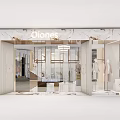 Oiones Clothing Store With Marble Facade Window Mannequins Modern Interior Chandelier And Staircase