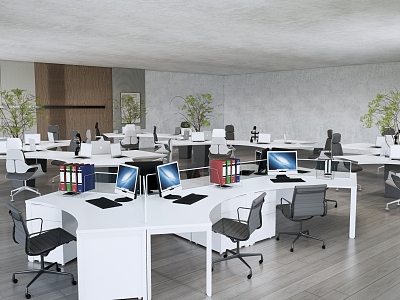 Modern public office area office desk and chair combination model