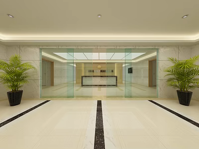 Modern Hall Lobby 3d model