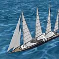 modern sailing ship 3d model