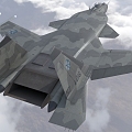 Su47 Russian Air Force Multifunctional Supersonic Fighter with Interior Cockpit Cabin Wing Can Separate 3d model