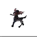 Fantasy Mythical Beast 3D Model Running with Demon Head Horse Body and Wings