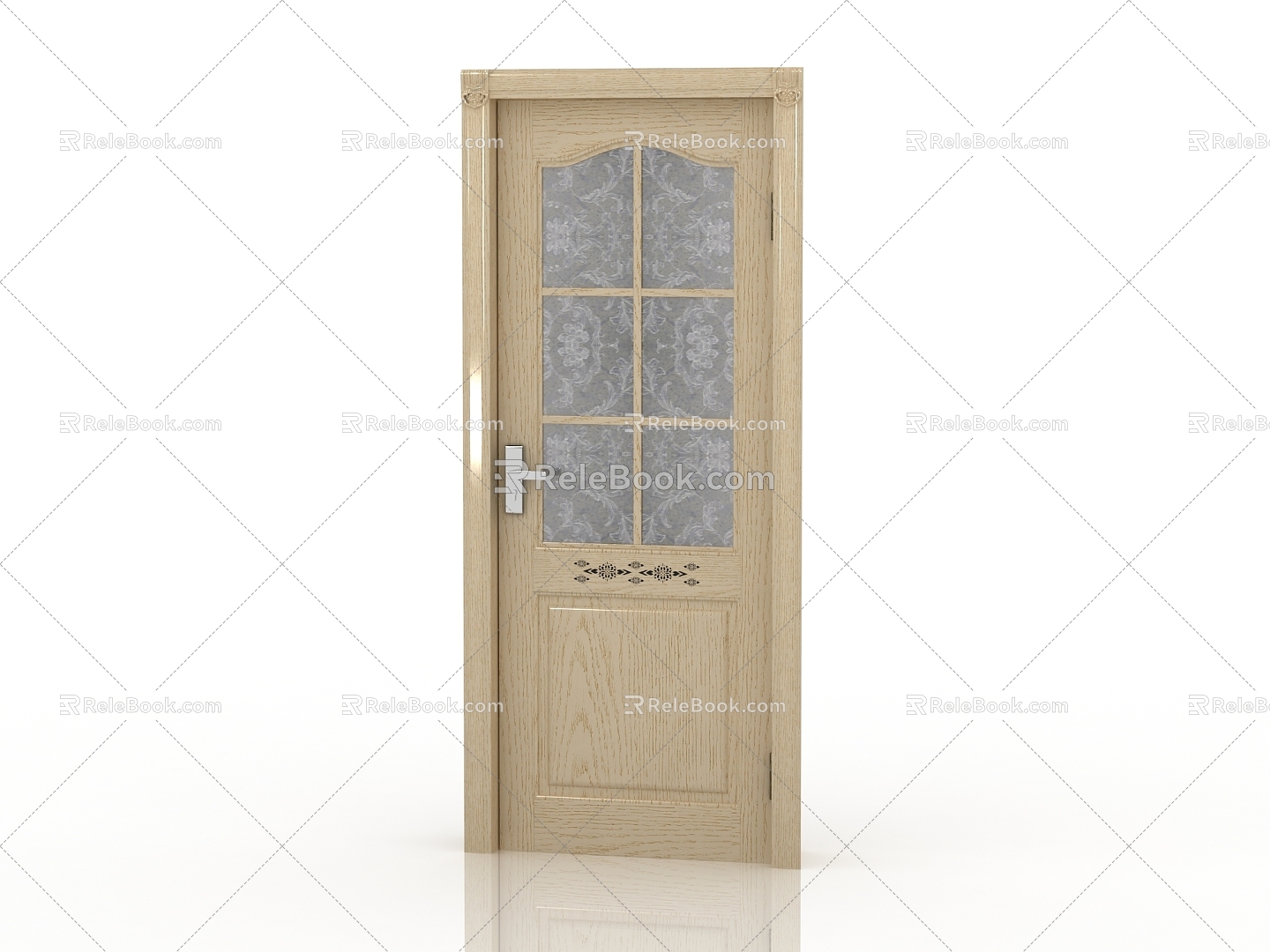 Modern Interior Door Solid Wood Door 3d model