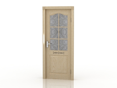 Modern Interior Door Solid Wood Door 3d model