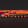 KATO Orange Heavy Duty Crane Truck With Multiple Wheels And Lifting Boom