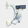 Mobile C arm X ray Machine With Dual Monitors For Medical Imaging Diagnostics 3d model