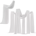 White Sheer Curtains with Lightweight Flowing Design for Home Interior Decor 3d model