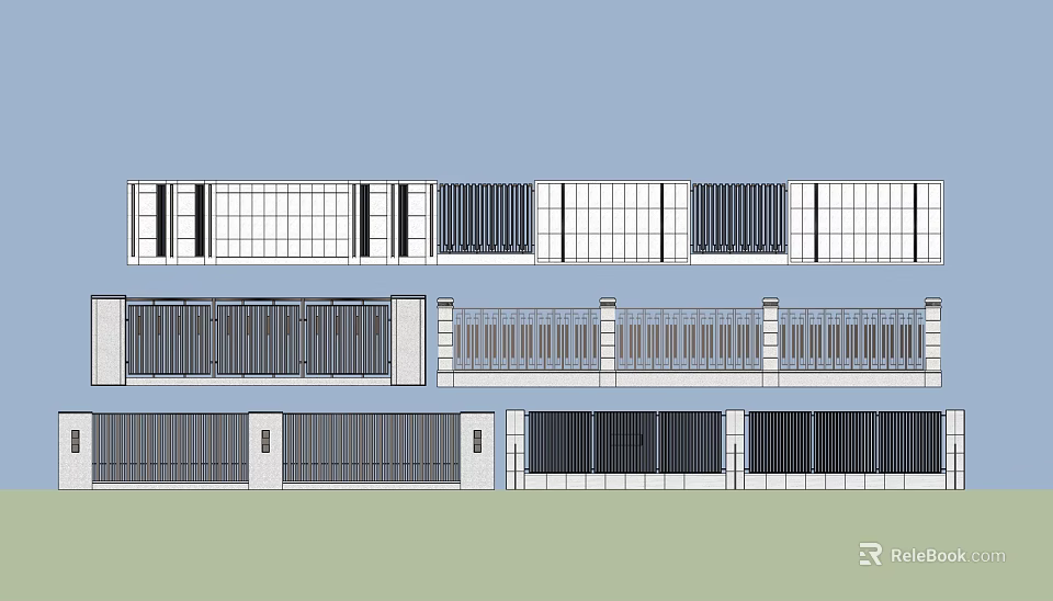 Building Facade Design With Tiled Walls Metal Railings And Modern Elements 3d model