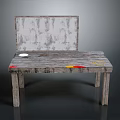 Wooden Office Desk With White Circular Object Yellow Red Markers And Natural Wood Grain Surface