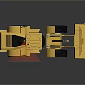 Yellow Heavy Duty Construction Loader With Large Bucket And Black Wheels