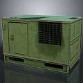 Green Industrial Equipment With Enclosed Cabinet Ventilation Grid And Sturdy Support Base