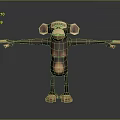 3D Cartoon Monkey Character With Brown Fur Outstretched Arms And Big Ears