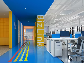Modern Public Office Area Public Work Area 3d model