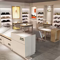 PATEVA Specialty Store Interior Design With White Display Cabinets Shelves And Counter