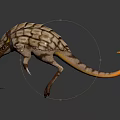 Unique Mythical Creature Character With Scaly Skin Long Snout Blue Tongue And Orange Tail