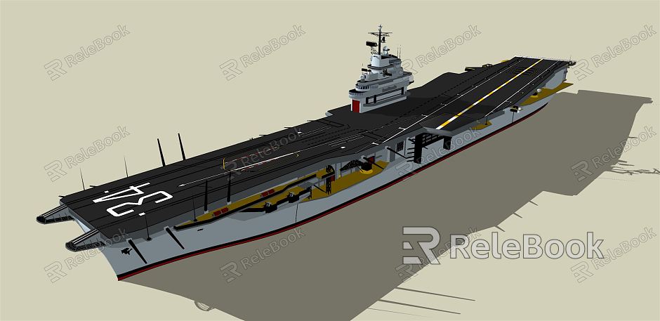 modern warship aircraft carrier model