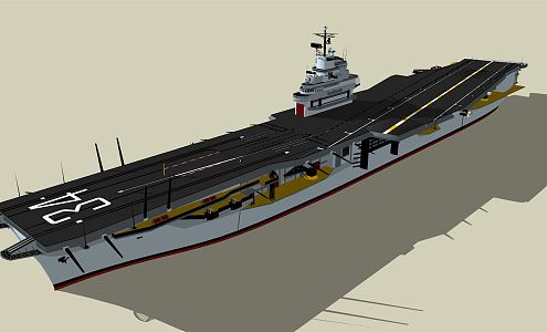 modern warship aircraft carrier 3d model