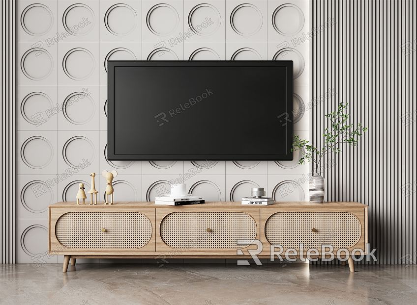 Nordic TV Cabinet Solid Wood TV Cabinet model