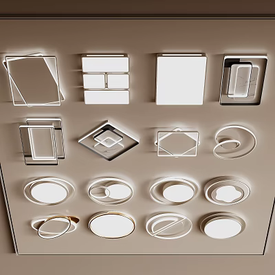 Modern Minimalist Ceiling Lights With Various Shapes Square Rectangular Diamond Circular 3d model