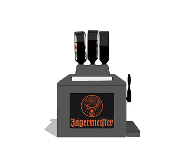 Jägermeister Commercial Bar Equipment With Three Dispensing Bottles And Foot Pedal 3d model