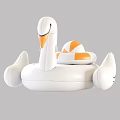Swan Shaped Decorative Ornament Set With White Body And Orange Accent Details