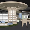 Book Art Inspired Modern Library Interior Design With Circular Bookshelf Structure And Spacious Seating Area