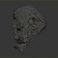 Mechanical Sci Fi Helmet With Yellow Glowing Eyes And Intricate Metallic Structure