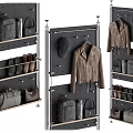 Practical Wall Mounted Storage Rack with Hanging Space for Bags Hats and Shoes