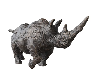 Artistic Textured Rhinoceros Sculpture As Unique Wall Decor For Home Decoration 3d model