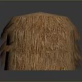 Rustic Hay Bale With Natural Straw Texture On Dark Background And Round Shape 3d model