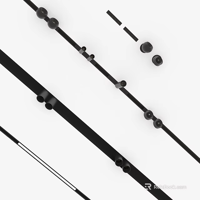 Elegant Modern Black Downlights And Spotlights For Home Interior Lighting Design 3d model 
