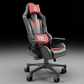 Ergonomic Black Red Office Chair With Padded Backrest Cushioned Seat And Wheels
